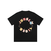 设计感小众情侣纯棉重磅短袖 丛林老虎夏季 字母趣味印花t恤男美式