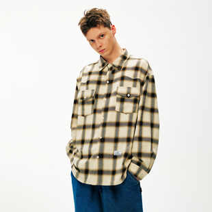 复古工装 长袖 格子衬衫 潮流情侣装 刺绣衬衣 男2026新款 丛林老虎美式