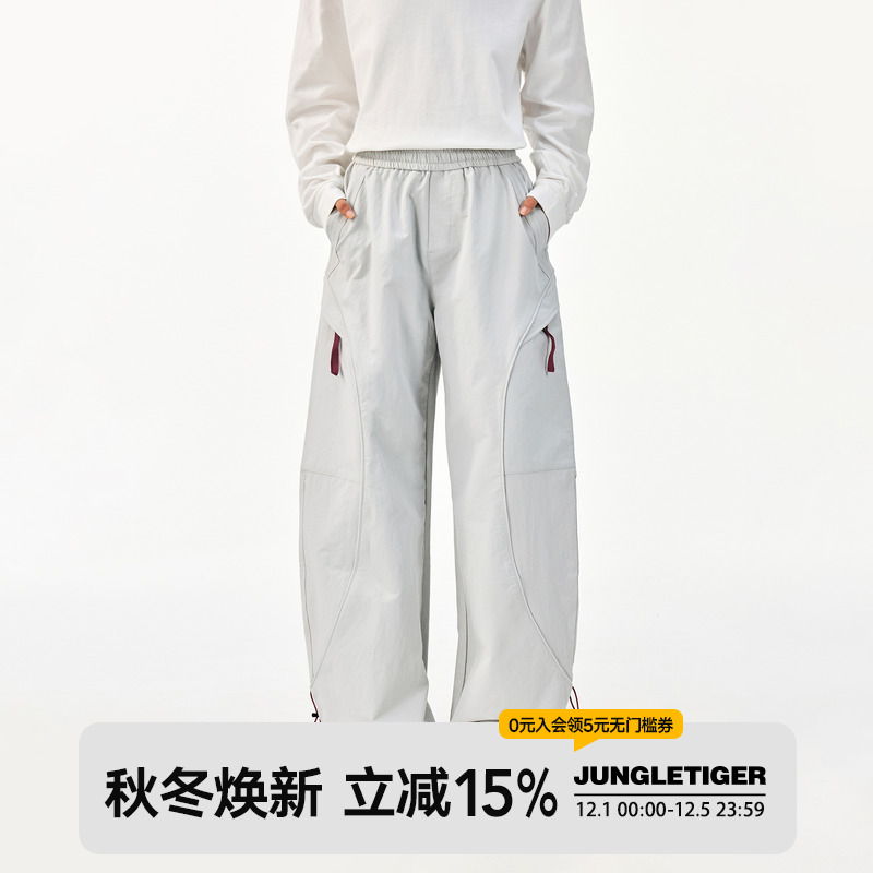 丛林老虎美式潮牌拼接运动休闲裤