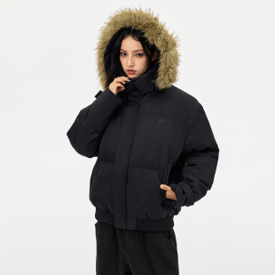 丛林老虎可拆卸毛领加厚棉服男女冬季 保暖连帽棉衣外套 潮牌情侣装