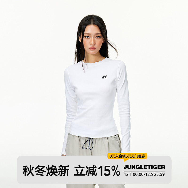 丛林老虎美式修身内搭长袖T恤女