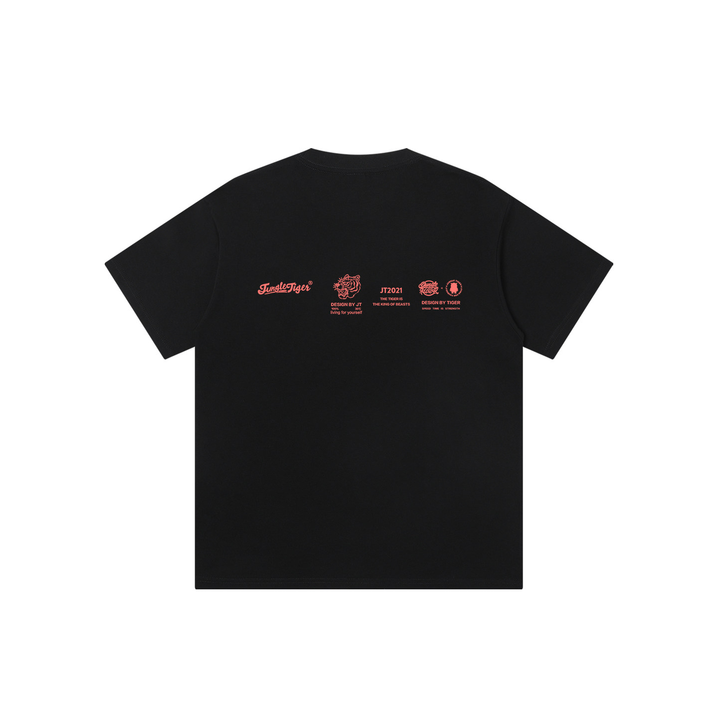 丛林老虎logo印花美式短袖T恤男图片