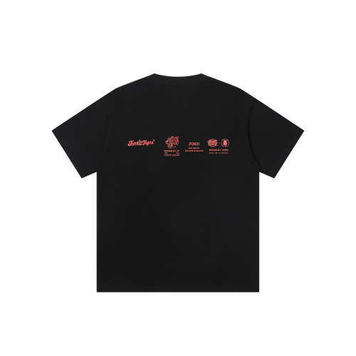 丛林老虎logo印花美式短袖T恤男
