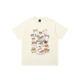 丛林老虎日系卡通猫咪纯棉短袖 t恤男潮流宽松奶杏色纯棉圆领半袖