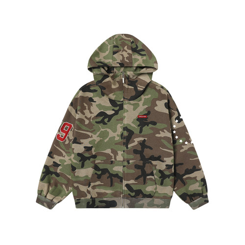 JUNGLETIGER复古刺绣迷彩卫衣男