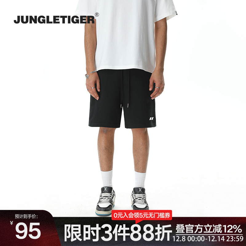 丛林老虎美式休闲宽松直筒短裤男