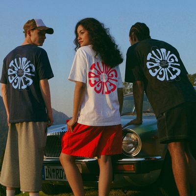 丛林老虎趣味涂鸦印花重磅t恤