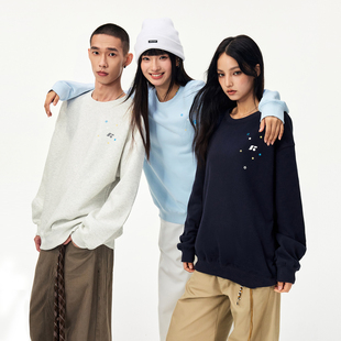 丛林老虎美式潮牌星星印花圆领卫衣男女420g重磅宽松休闲套头上衣