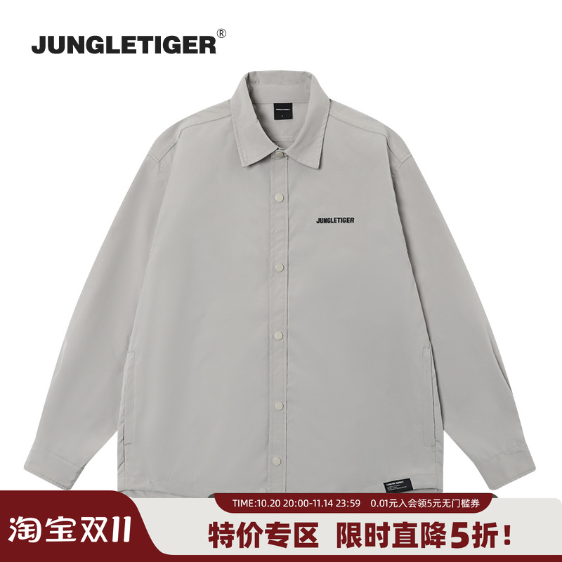 丛林老虎日系潮牌工装教练夹克男