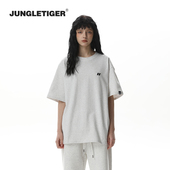 纯棉宽松半袖 夏日t恤女新款 体恤夏 潮牌重磅男生短袖 丛林老虎美式