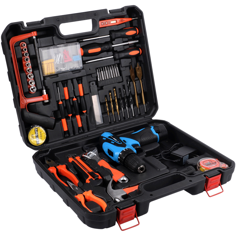 五金工具套装充电电钻充电式木工工具箱电工维修组合套装锂电钻