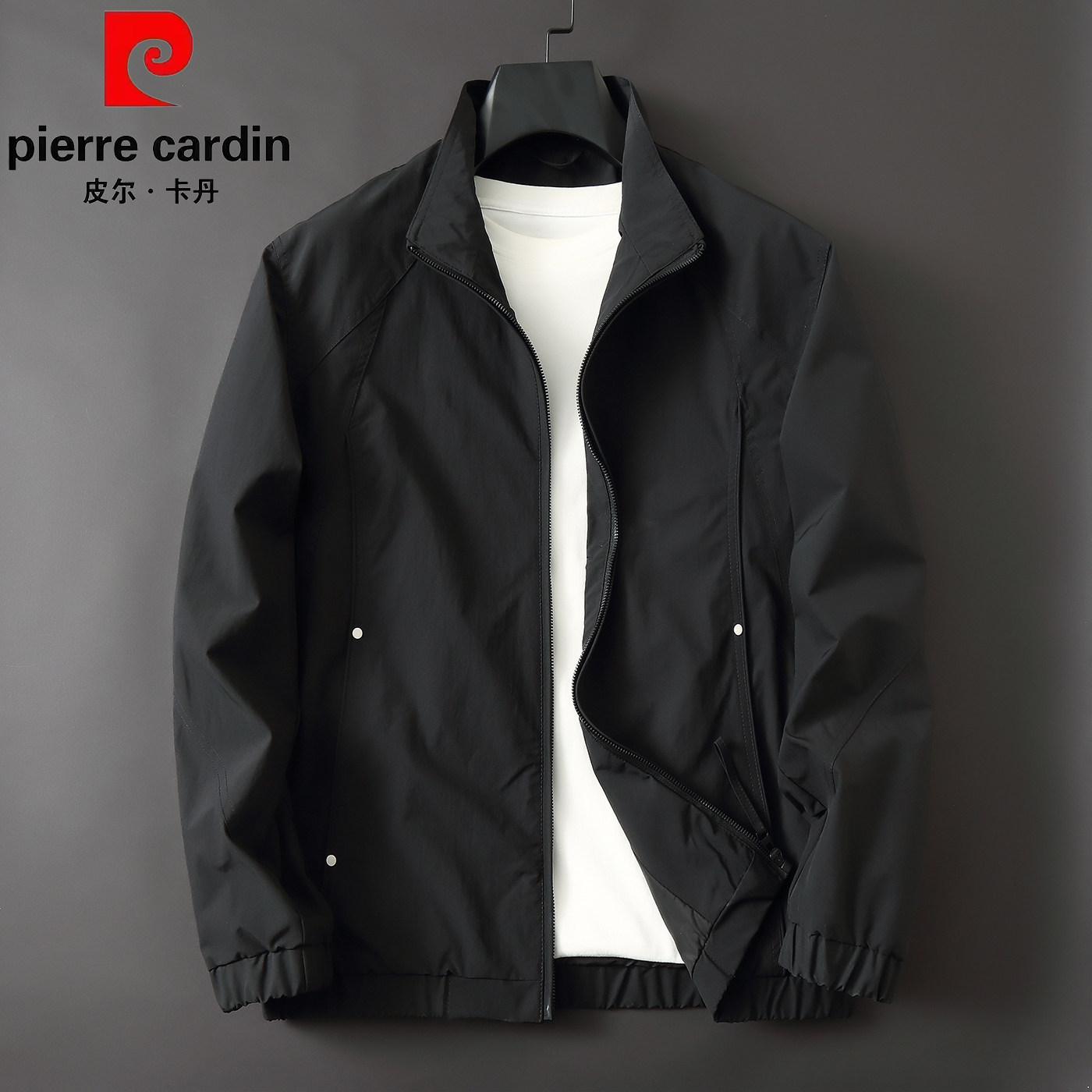皮尔卡丹加肥加大立领夹克春秋季2026新防风高端休闲男士外套宽松