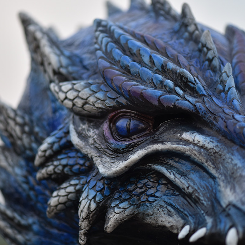 神秘龙纹面具全脸覆盖蓝色