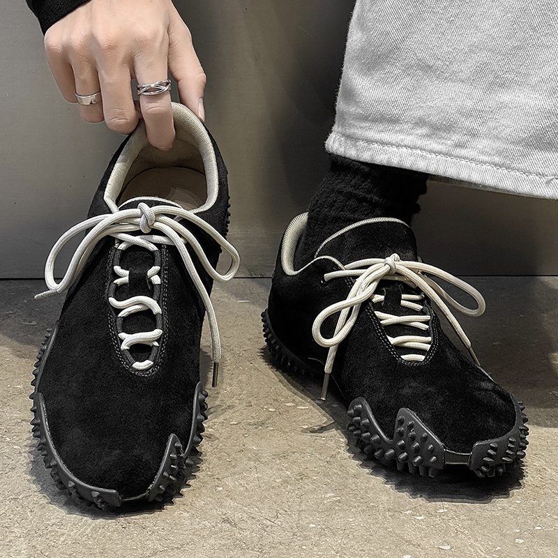 德训鞋男真皮美拉德黑色极简拳击训练鞋足球鞋复古通勤休闲阿甘鞋