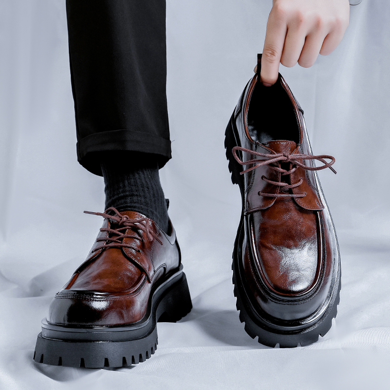 棕色皮鞋男商务正装结婚新郎鞋