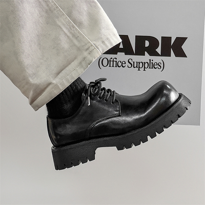 大头德比鞋男款厚底增高鞋