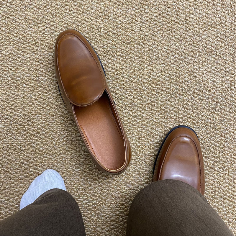 一脚蹬乐福鞋男女真皮商务正装棕色德比鞋复古豆豆鞋通勤皮鞋,流行男鞋,乐福鞋（豆豆鞋）,淘宝优惠券,粉丝福利购,淘宝优惠卷