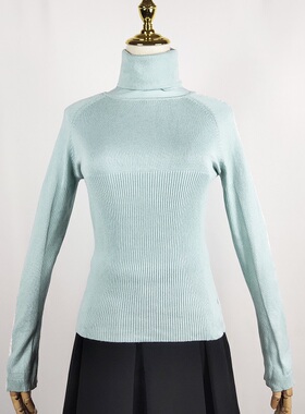 正品春秋套头高领长袖毛衣针织衫打底衫淑女百搭修身63815