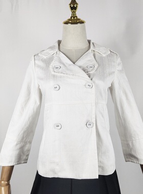 正品春秋季薄款七分袖西装韩版宽松外套棉纯色时尚73005