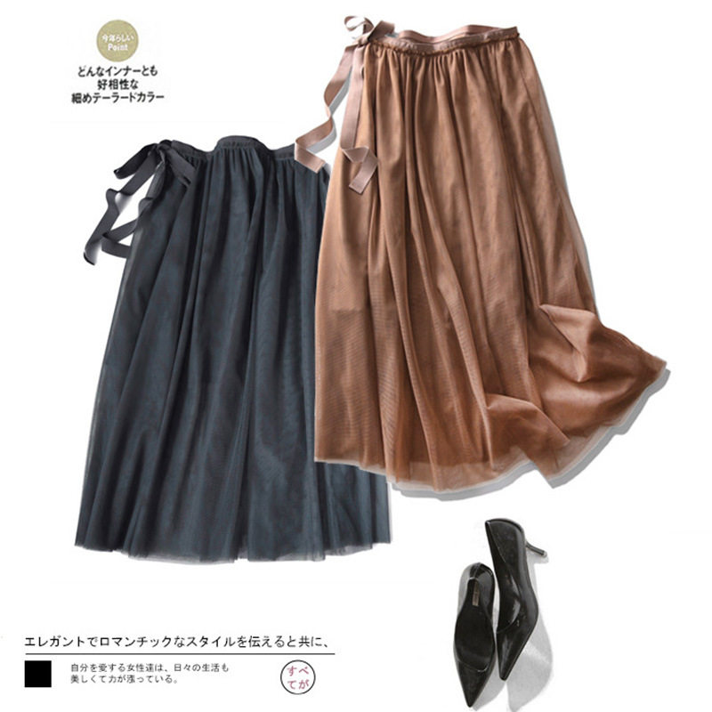 R美优雅淑女系带飘逸网纱高档半身裙2019春季a字裙skirt女装百搭|msdalam kategori Butik wanita / wanita, skirt - dari Buy2taobao.com untuk memberikan perkhidmatan ejen Taobao profesional membeli