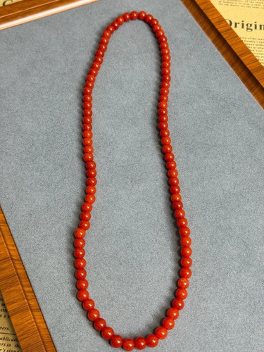 天然缅甸红翡翠6m小米珠手链项链女款本命年红色转运珠串珠链子