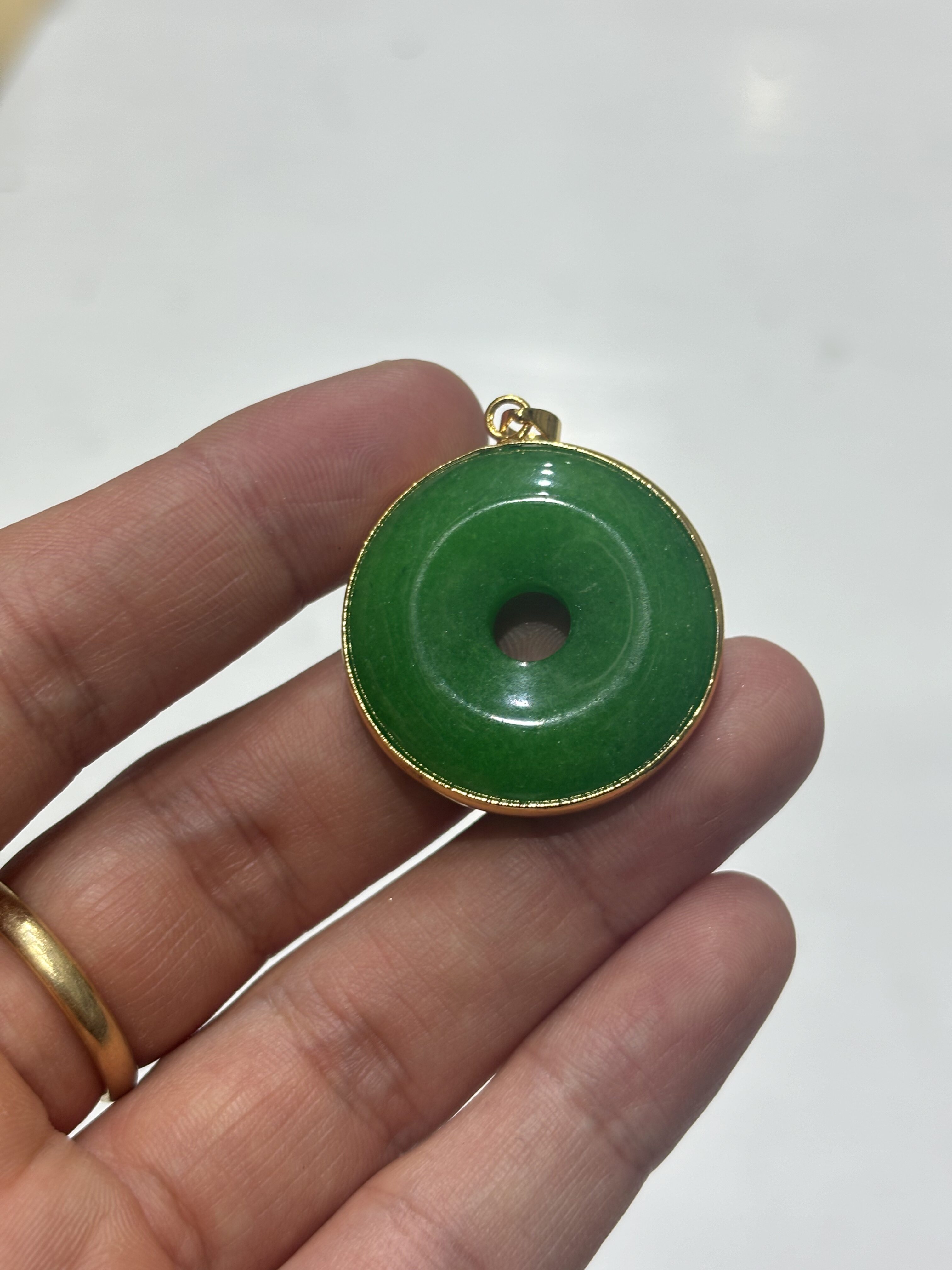 天然缅甸翡翠吊坠老坑阳绿平安扣项链女款玉石挂件项链平安无事牌