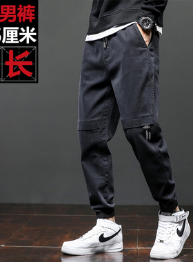 M2加长版工装裤男潮流韩版束脚休闲裤弹力腰高个子男装115cm110cm