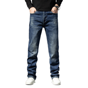M2高端轻奢加长版休闲男裤秋季190高个子直筒修身弹力牛仔裤120cm