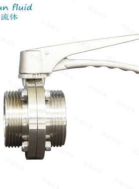 鸭嘴圆形外螺纹蝶阀304不锈钢手动手柄式TSMS活接蝶阀