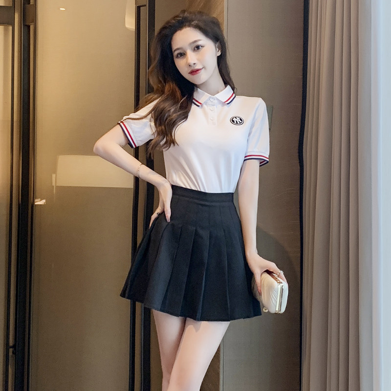 时尚足浴工作服女2021年秋季POLO衫套装桑拿技师服气质按摩工装