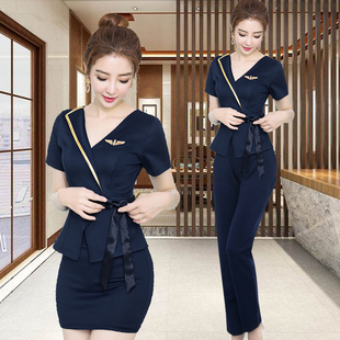 足疗技师服女工装足浴套装性感气质洗脚洗浴中心工作服会所小姐装