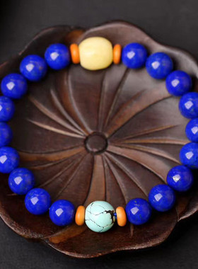 琥珀蜜蜡阿富汗帝王青金石佛珠