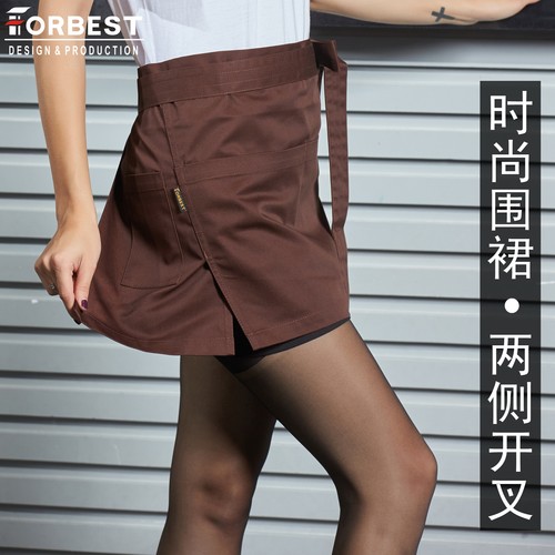 FORBEST韩版开叉围裙大口袋涤棉
