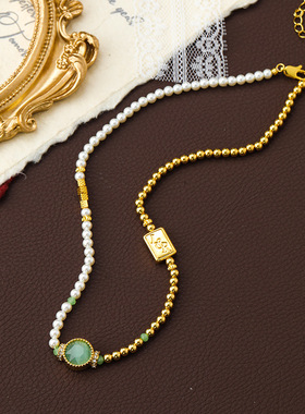 珍珠项链秋冬套装高级感毛衣链百搭小众轻奢锁骨 women necklace