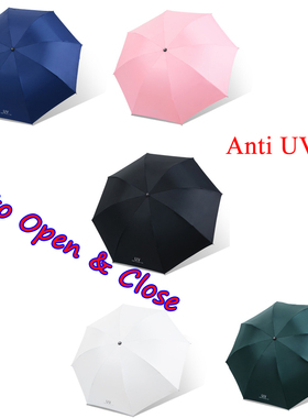 Black Windproof UV Travel Umbrella Compact Folding Men Women