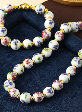 创意森系民族风陶瓷手串手链夏季女高级感饰品项链手链套装批发