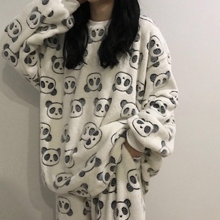 Women Pajamas Set Thin Winter Warm Sleepwear Homewear