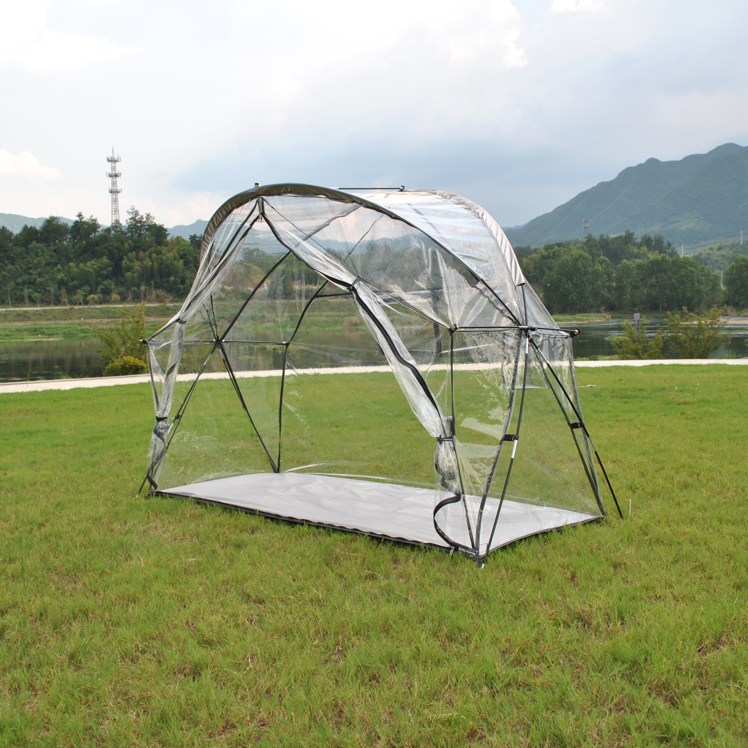 全透明PVC单兵帐篷野营帐篷,保暖帐篷行军床帐篷,单人星空帐篷