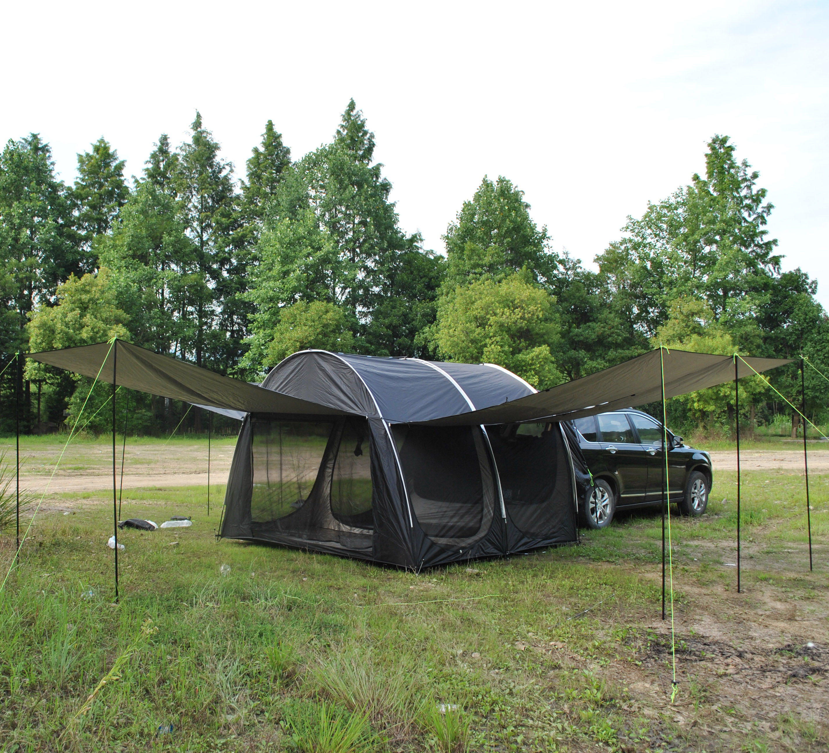 升级两室车尾一体帐篷网纱篷爸爸