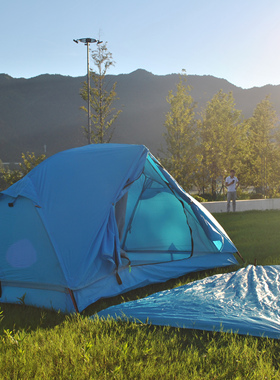 现货20D涂硅布超轻2人蓝色胡巴帐篷 蓝色2人野营帐篷蓝色超轻帐篷