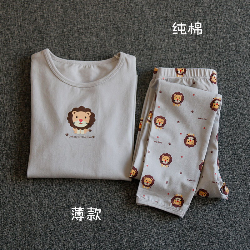 春秋款纯棉内衣套装男孩薄款