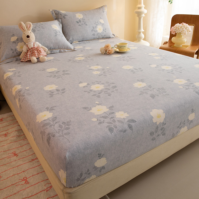 复古全棉磨毛床笠单件加厚纯棉床罩席梦思床垫保护套全包防滑固定,床上用品,床笠,淘宝优惠券,粉丝福利购,淘宝优惠卷