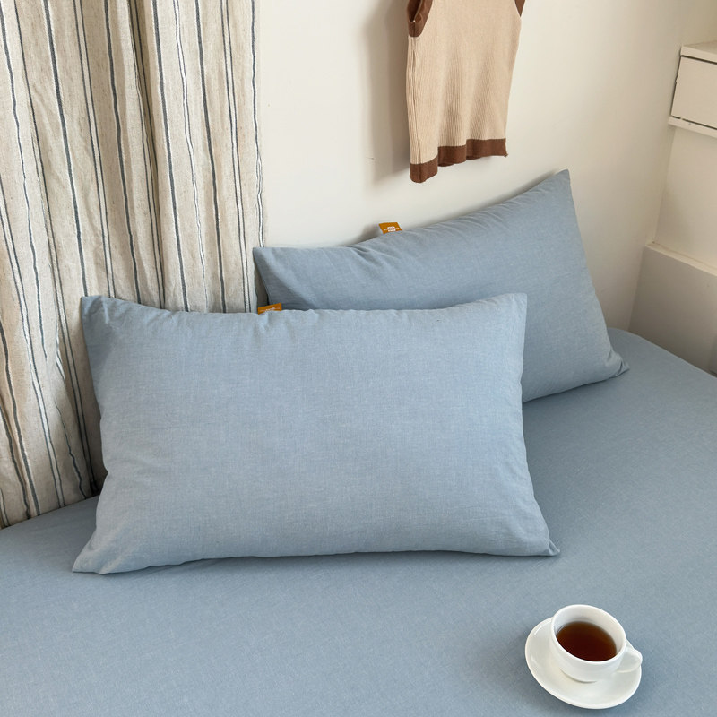 100纯棉水洗棉枕套全棉枕头套一对装枕芯套内胆套家用48x74cm单只