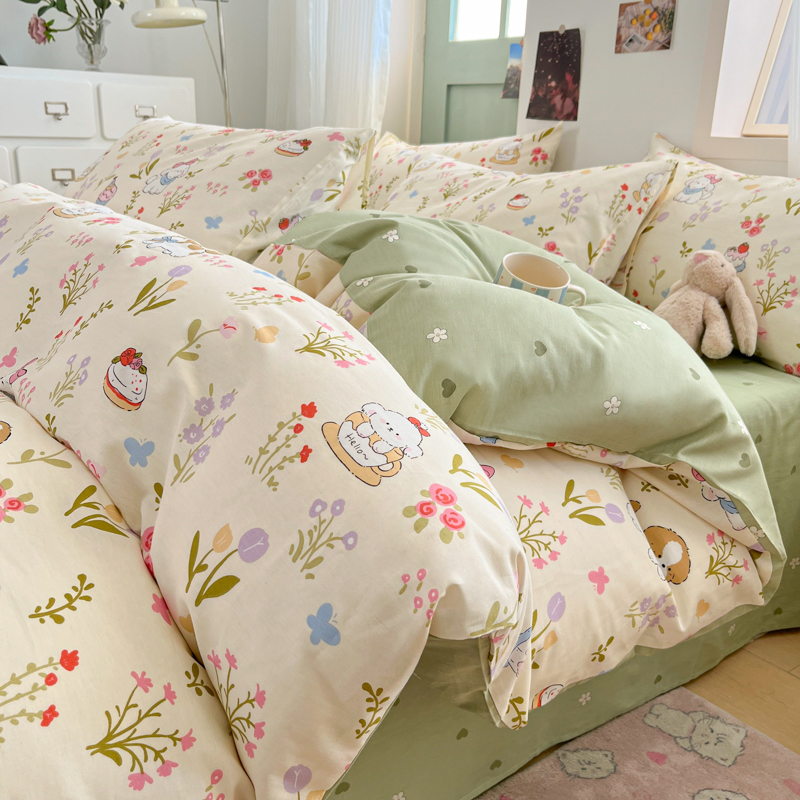 ins卡通100全棉亲肤被套单件被罩