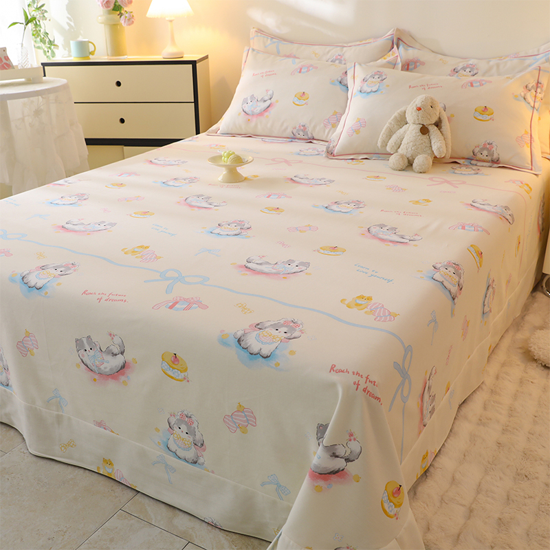 秋冬季床单单件全棉加厚磨毛卡通