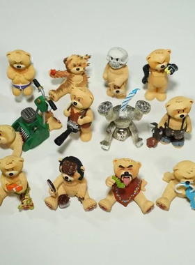 重口味恶搞创意潮玩公仔桌面装饰摆件英国版坏坏熊泰迪流氓熊手办