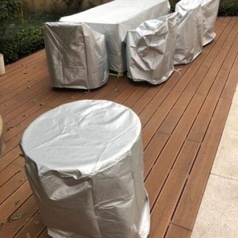 圆桌罩防尘罩防雨防晒圆形户外花园防尘防水餐桌家具罩