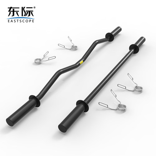 东际瑞士举重杆通用杠铃杆深蹲卧推训练杆1.2米1.4米加粗弯曲奥杆