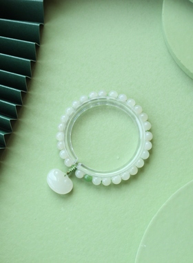 天然和田玉手串晴水渐变色