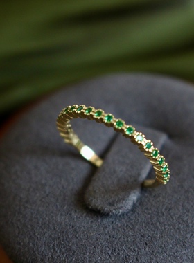 925纯银18k祖母绿锆石戒指价款